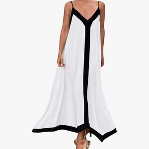 Elegant Black and White Maxi Dress